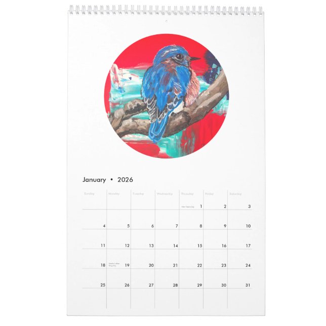Kalender 2019 - Vögel und Häschen (Jan 2026)
