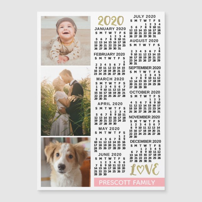 Kalender 2020 (Siehe Beschreibung der neuen Versio Magnetkarte (Vorderseite)