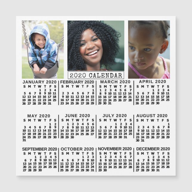 Kalender 2020 (Siehe Beschreibung der neuen Versio Magnetkarte (Vorderseite)