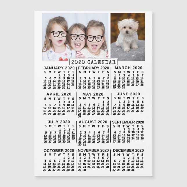 Kalender 2020 (Siehe Beschreibung der neuen Versio Magnetkarte (Vorderseite)