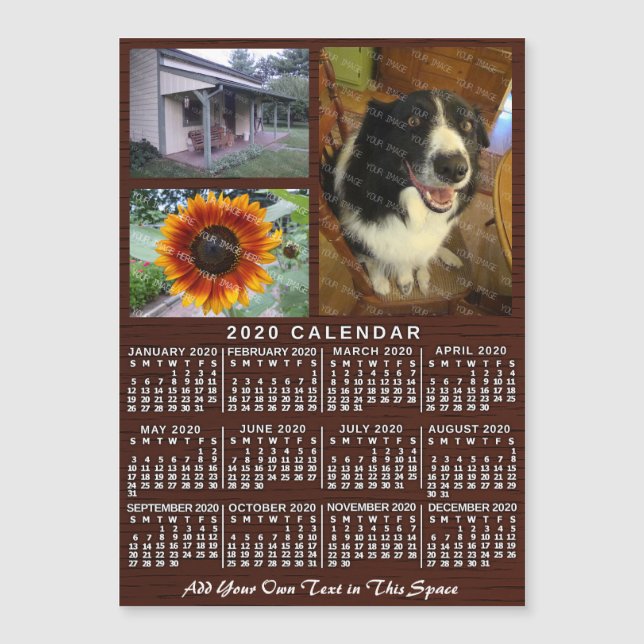 Kalender 2020 (Siehe Beschreibung der neuen Versio Magnetkarte (Vorderseite)
