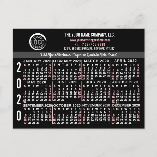 Kalender 2020 (Siehe Beschreibung der neuen Versio Postkarte (Vorderseite)