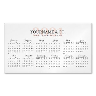 Kalender 2021 Firmenname Rosa Weiß Magnetische Visitenkarte