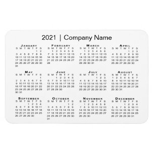 Kalender 2021 mit Firmenname White Magnet