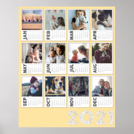 Kalender 2021 Modernes Foto Collage Poster