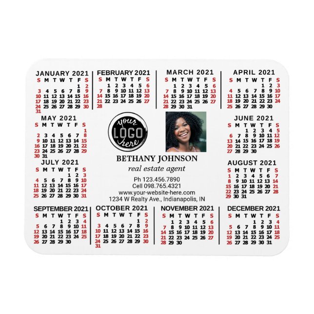 Kalender 2021 (Siehe Beschreibung der neuen Versio Magnet (Horizontal)