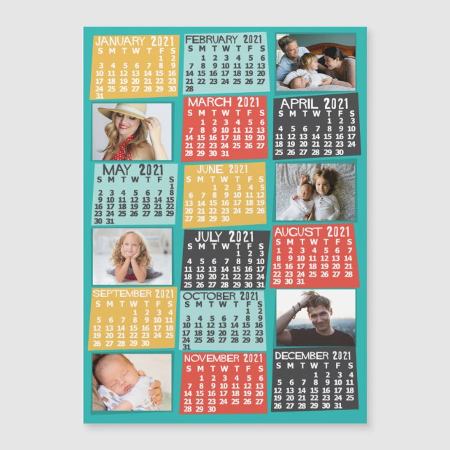 Kalender 2021 (Siehe Beschreibung der neuen Versio Magnetkarte (Vorderseite)