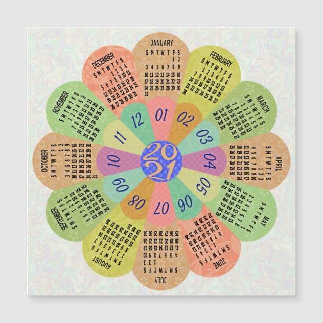 Kalender 2021 (Siehe Beschreibung der neuen Versio Magnetkarte (Vorderseite)
