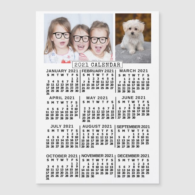Kalender 2021 (Siehe Beschreibung der neuen Versio Magnetkarte (Vorderseite)