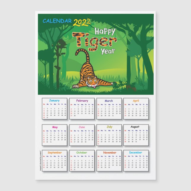 Kalender 2022 mit Tiger_Magnatic Card Magnetkarte (Vorderseite)