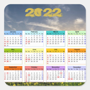 Kalender 2022   quadratischer aufkleber