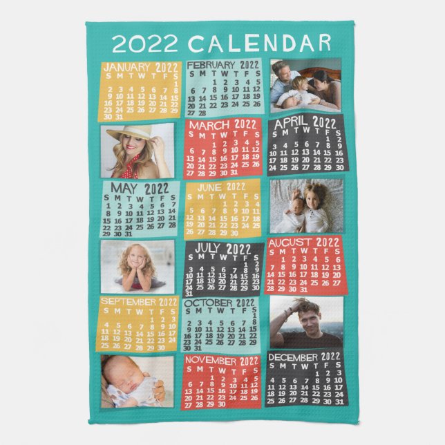 Kalender 2022 (siehe Beschreibung der neuen Versio Geschirrtuch (Vertikal)