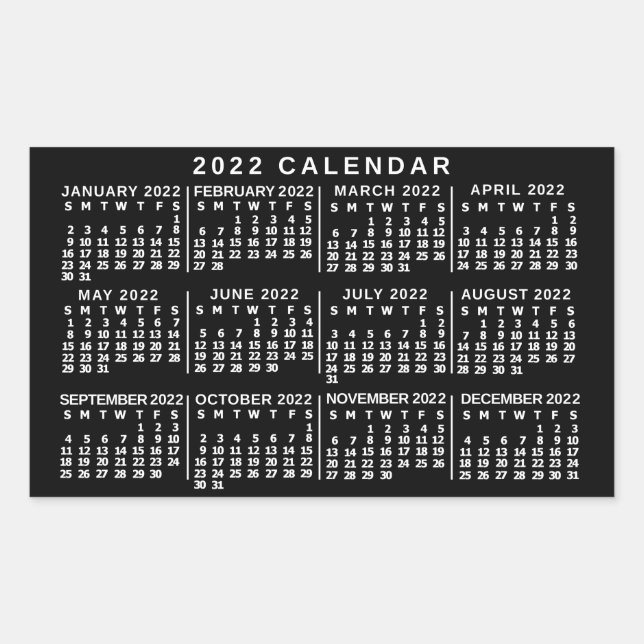 Kalender 2022 (siehe Beschreibung der neuen Versio Rechteckiger Aufkleber (Vorderseite)