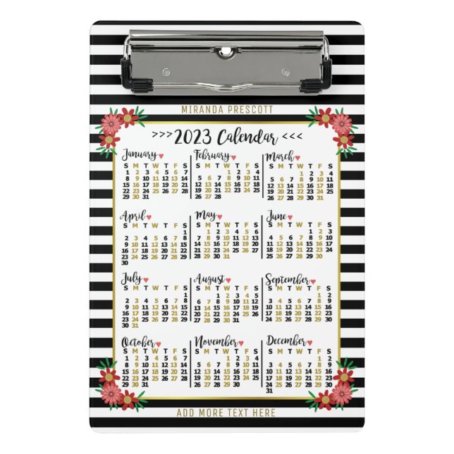 Kalender 2023 (siehe Beschreibung der neuesten Ver Mini Klemmbrett (Vorderseite)
