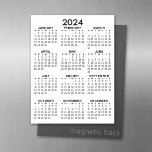 Kalender 2024 - Basisszenario Magnetisches Trockenlöschblatt<br><div class="desc">Ein einfacher Kalender 2024 in Schwarz und Weiß. Eine Standardsuche nach Ihrem Zuhause-Büro oder Schulfach. Ein einfaches volles Jahr auf einen Blick Kalender zu verwenden das ganze Jahr lang.</div>