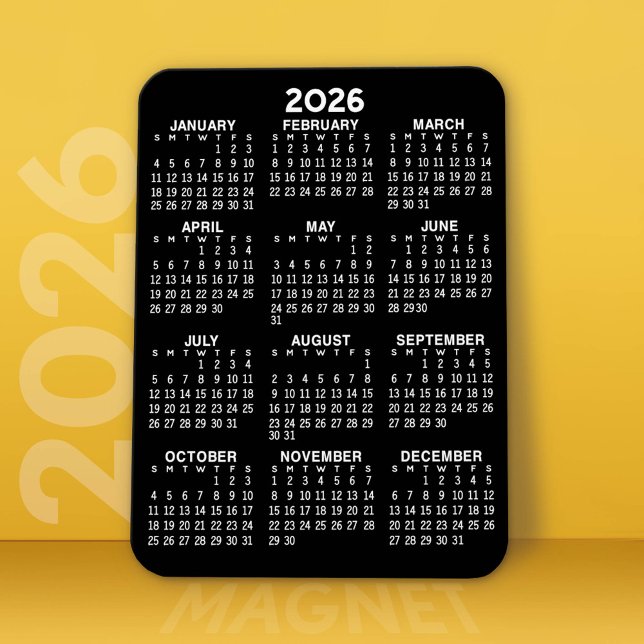 Kalender 2024 für die vollständige Jahresansicht - Magnet (2026 Calendar Magnet)