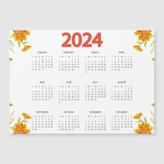 Kalender 2024 für die vollständige Jahresansicht - Magneteinladung
