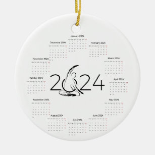 Kalender 2024 für Pilates-Ausbilder Keramik Ornament