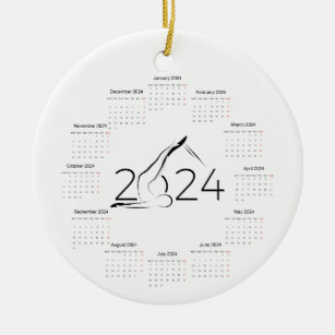 Kalender 2024 für Pilates-Ausbilder Keramik Ornament