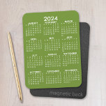 Kalender 2024 - Grüne Grundschwelle Magnet<br><div class="desc">Ein minimaler,  einfacher 12-monatiger Kalender mit einem soliden Hintergrund. Eine Standardsuche nach Ihrem Zuhause-Büro oder Schulfach.</div>