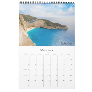 Kalender 2024 Jahr mit Foto von Griechenland Kalen