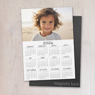 Kalender 2024 mit Foto Basic Gray White Magnet