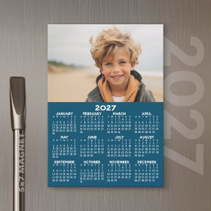 Kalender 2024 mit Foto Blue White Magnetkarte