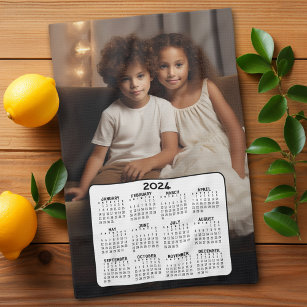 Kalender 2024 mit Foto - Schwarz-weiß Geschirrtuch