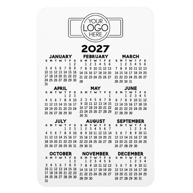 Kalender 2024 mit Schwarz-weißem Minimalwert für L Magnet (Vertikal)