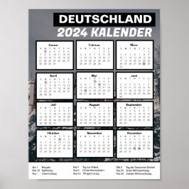 Kalender 2024 pdf zum Ausdrucken Poster