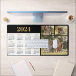 Kalender 2024 und FotoCollage Schreibtischunterlage<br><div class="desc">Die Kalendermat 2024 im Monat-auf-einen-Blick bietet auch Ihre Lieblings-Fotos mit schwarzem Hintergrund. **Dies ist für 2024** (Sehen Sie sich unsere neuen Designs für das nächste Jahr an.)</div>