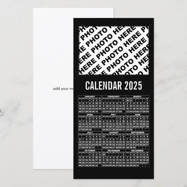 Kalender 2025 1 Horizontale Fotokarte schwarz hinz (Vorne/Hinten)