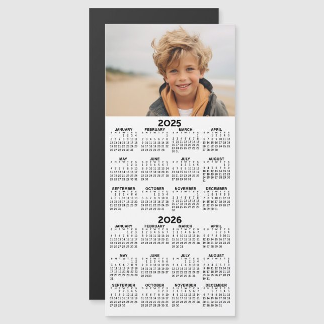 Kalender 2025 2026 mit Foto-2-jähriger Magnetkarte (Vorne/Hinten)