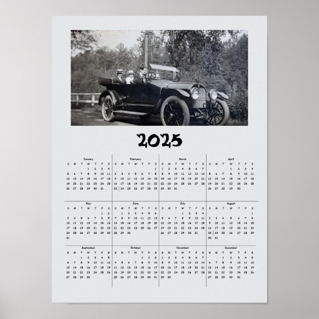 Kalender - 2025 Antikes Auto Poster (Vorne)