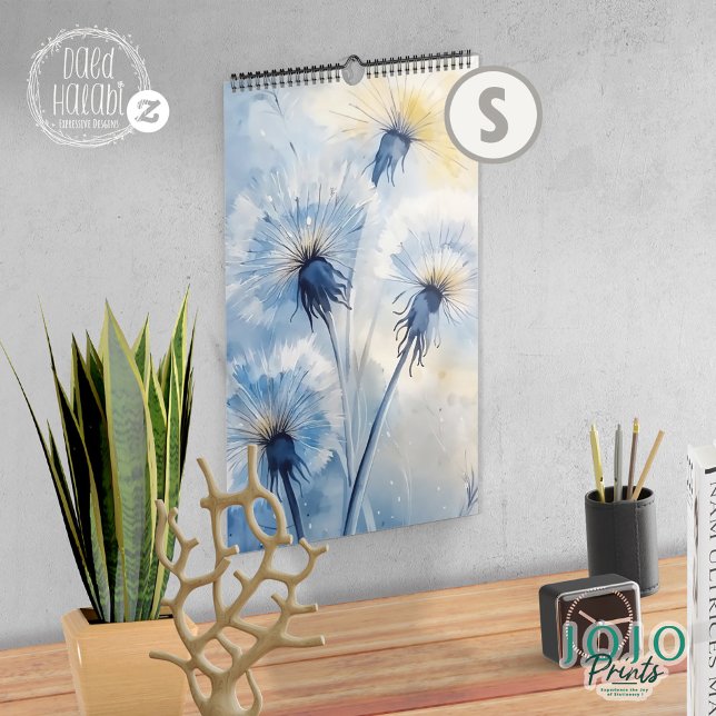 Kalender 2025 Blume der Löwenzahn (Calendar 2025 Dandelion Flower Background - small)