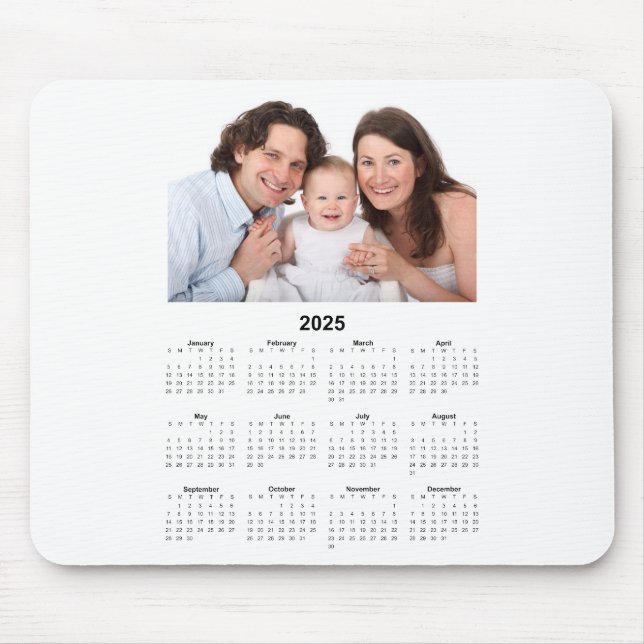 Kalender 2025 mit benutzerdefiniertem Foto Mousepad (Vorne)