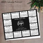 Kalender 2025 mit Logo-Kontaktinformationen Postkarte<br><div class="desc">Fügen Sie ein Logo mit einem Kalender 2025 und Raum,  um ein paar Zeilen Text hinzuzufügen. Ein lustiger Artikel für das neue Jahr,  um als Unternehmen geben zu verwenden. Sie können die Farben im erweiterten Designbereich ändern.</div>