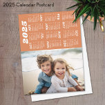 Kalender 2025 - Unteres vertikales Foto Postkarte<br><div class="desc">Ein moderner und einfacher Kalender 2025 mit Ihrem bevorzugten vertikalen Foto. Verwenden Sie ein Foto mit dem Thema am unteren 1/3 des Fotos.</div>