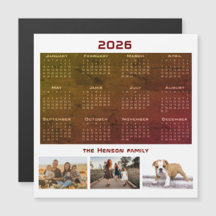 Kalender 2026 3 Familienfoto-Collage Magnetkarte