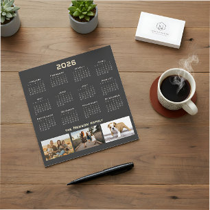 Kalender 2026 3 Familienfoto-Collage Magnetkarte