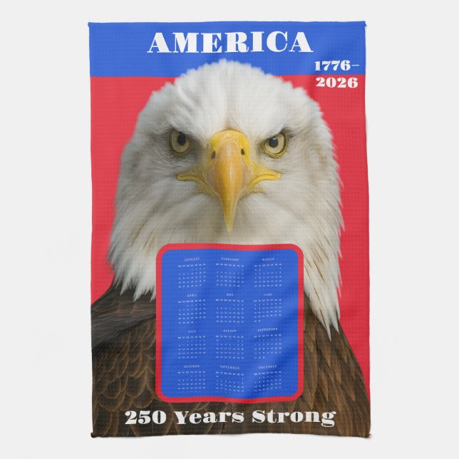 Kalender 2026 - Amerikas 250-jähriges Bestehen Geschirrtuch (Vertikal)