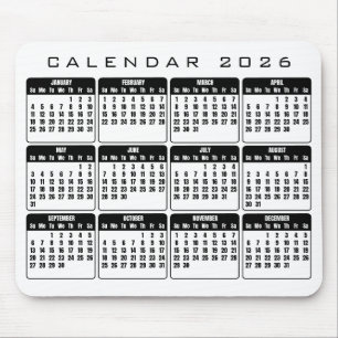 Kalender 2026 Mauspad
