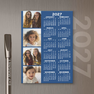 Kalender 2026 mit 4 Fotocollage Magnetkarte