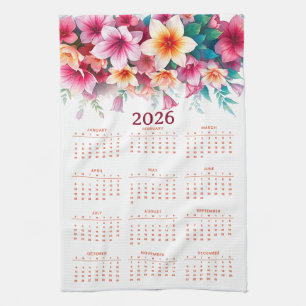 Kalender 2026 mit Blumen Geschirrtuch
