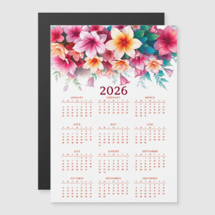Kalender 2026 mit Blumen Magnetkarte