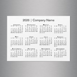 Kalender 2026 mit Firmenname White Magnet