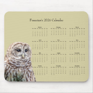 Kalender 2026 mit Streifenkauz im Hudson Valley Mousepad