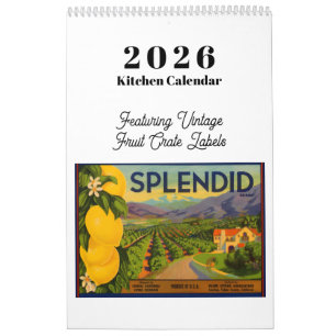 Kalender 2026 Vintage Fruchtkistenetiketten