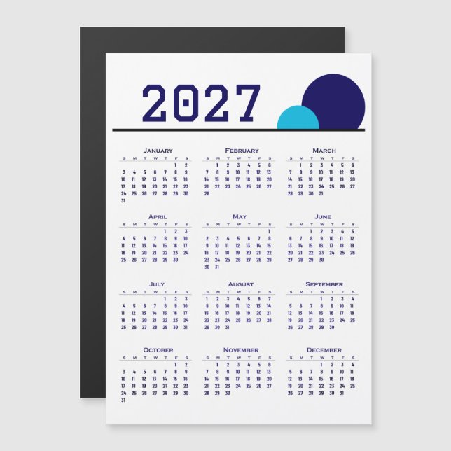Kalender 2027 magnetkarte (Vorne/Hinten)