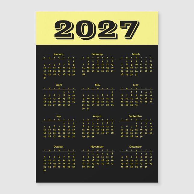 Kalender 2027 magnetkarte (Vorderseite)